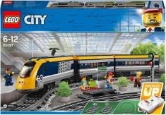 2 X LEGO 60197 CITY PASSENGER TRAIN RC SET, TOY FOR KIDS WITH BATTERY POWERED ENGINE, REMOTE CONTROL BLUETOOTH CONNECTION, RAILWAY TRACKS & ACCESSORIES.