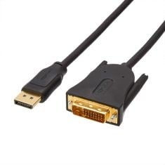 35 X BASICS DISPLAYPORT TO DVI DISPLAY CABLE, 1920X1080P, 1080@60HZ, VINYL CABLE, GOLD-PLATED PLUGS, 10 FEET, BLACK.