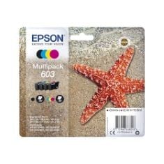 QTY OF ITEMS TO INCLUDE 8X ASSORTED INK TO INCLUDE EPSON 603 STARFISH GENUINE , 4-COLOURS MULTIPACK INK CARTRIDGES, EPSON T0801 - PRINT CARTRIDGE - 1 X BLACK.