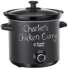 QTY OF ITEMS TO INCLUDE 3X ASSORTED KITCHEN APPLIANCES TO INCLUDE RUSSELL HOBBS CHALKBOARD 3.5L ELECTRIC SLOW COOKER - COOKS UPTO 4 PORTIONS, 3 HEAT SETTINGS, HIGH/LOW/KEEP WARM, REMOVABLE CERAMIC PO