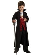 QTY OF ITEMS TO INCLUDE 10X ASSORTED KIDS FANCY DRESS TO INCLUDE RUBIES ROYAL VAMPIRE COSTUME, KIDS', LARGE (AGE 8-10 YEARS), BLACK HALLOWEEN, AMSCAN 9907336-55 CHILD BOYS HEADLESS HORSEMAN JUMPSUIT