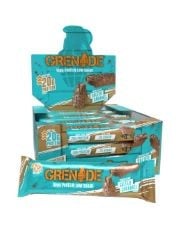 QTY OF ITEMS TO INCLUDE 9 X GRENADE HIGH PROTEIN, LOW SUGAR BAR - CHOCOLATE CHIP SALTED CARAMEL, 12 X 60 G BBE 01.2025 . 17 X GRENADE HIGH PROTEIN LOW SUGAR BARS PEANUT NUTTER 60G (PACK OF 12) BBE 01