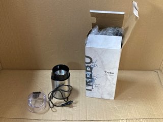 TREBO 64 OUNCE WATER BOTTLE WITH ACCESSORIES IN BLACK TO ALSO INCLUDE COFFEE BEAN GRINDER IN STAINLESS STEEL: LOCATION - BR6