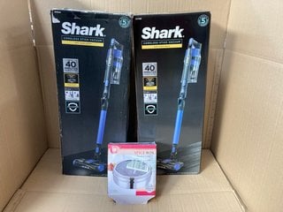 3 X ASSORTED HOUSEHOLD ITEMS TO INCLUDE SHARK ANTI HAIR WRAP CORDLESS STICK VACUUM CLEANER - MODEL: IZ202UK: LOCATION - BR5