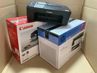 3 X ASSORTED HOME PRINTERS TO INCLUDE CANON PIXMA TS 5150 HOME PRINTER IN BLACK: LOCATION - BR3