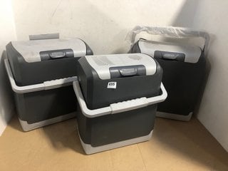 2 X 24 LITRE ELECTRIC COOLBOXES IN GREY TO ALSO INCLUDE 14 LITRE ELECTRIC COOLBOX IN GREY: LOCATION - BR1