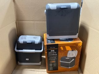 24 LITRE ELECTRIC COOLBOX IN GREY TO ALSO INCLUDE 14 LITRE ELECTRIC COOLBOX IN GREY: LOCATION - BR13