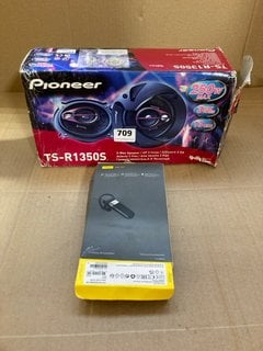 PIONEER 250W MAX TS-R1350S 3-WAY CAR SPEAKER TO ALSO INCLUDE JABRA TALK 15SE HEADSET: LOCATION - BR14