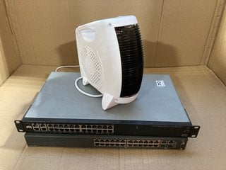 3 X ASSORTED ITEMS TO INCLUDE DAEWOO 2000W FLAT FAN HEATER IN WHITE: LOCATION - BR14