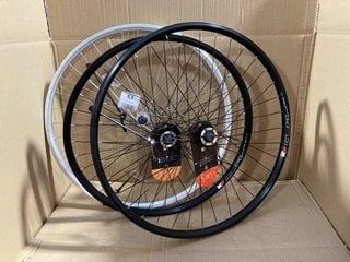 DT SWISS 36H/SR QR 100 BIKE WHEEL IN SILVER TO ALSO INCLUDE 2 X KX WHEELS 27.5 & 29 INCH BIKE WHEELS IN BLACK: LOCATION - BR14