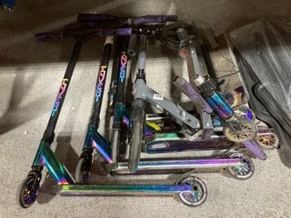 QTY OF ASSORTED CHILDRENS SCOOTERS TO INCLUDE 2 X INVERT FOLDING IN-LIEN SCOOTERS IN MULTI: LOCATION - BR15