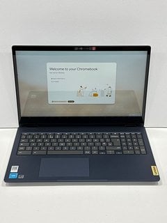 LENOVO FLEX 3 CHROMEBOOK 15IJL7 128GB EMMC LAPTOP IN ABYSS BLUE. (WITH BOX AND MAINS CHARGER ADAPTER). INTEL N4500 1.1GHZ, 4 GB RAM, 15.6" SCREEN, INTEGRATED [JPTM127964]. THIS PRODUCT IS FULLY FUNCT