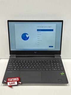 HP VICTUS 15-FB1001NA GAMING 512 GB LAPTOP IN BLACK: MODEL NO 8D8T3EA (WITH MAINS CHARGER ADAPTER, SOME SLIGHT COSMETIC DEFECTS ON CASING). AMD RYZEN 5 7535HS, 8.00 GB RAM, 15.6" SCREEN, NVIDIA GEFOR