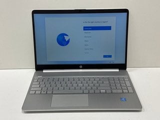 HP 15S-FQ0028NA 128 GB LAPTOP IN SILVER. (WITH MAINS POWER ADAPTER, SCRATCH ON LAPTOP LID). INTEL® PENTIUM® SILVER N5030, 4 GB RAM, 15.6" SCREEN, INTEL® UHD GRAPHICS 605
 [JPTM127827]. THIS PRODUCT I