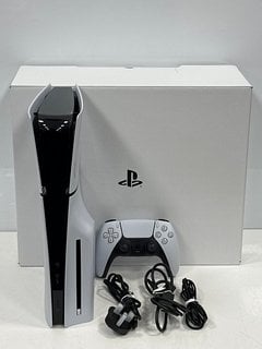 SONY PLAYSTATION 5 (SLIM) 1 TB GAMES CONSOLE IN WHITE: MODEL NO CFI-2016 (WITH BOX AND ACCESSORIES (MISSING STAND), SOME MINOR COSMETIC MARKS ON CASING) [JPTM127891]. THIS PRODUCT IS FULLY FUNCTIONAL