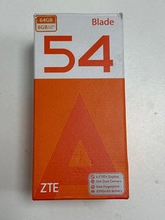 ZTE BLADE A54 64GB SMARTPHONE IN BLUE. [JPTM128054]. THIS PRODUCT IS FULLY FUNCTIONAL AND IS PART OF OUR PREMIUM TECH AND ELECTRONICS RANGE