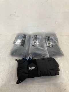 4 X PAIRS OF DEVEMBR SKIING GLOVES IN BLACK SIZE: L - RRP - £140: LOCATION - G15