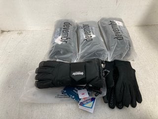 4 X PAIRS OF DEVEMBR SKIING GLOVES IN BLACK SIZE: M - RRP - £140: LOCATION - G15