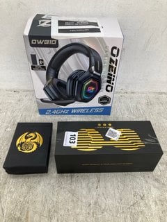 3 X ASSORTED ITEMS TO INCLUDE OZEINO GAMING HEADSET: LOCATION - E4