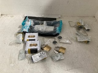 QTY OF ASSORTED TOOL AND IMPROVEMENT ITEMS TO INCLUDE HEAVY SPRUNG TUBULAR LATCH - BODY ONLY , 2 BUSTER + PUNCH EXHAUST DETAIL KITS: LOCATION - H14