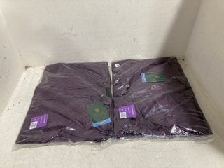 2 X COUNTRY ESTATE WATERPROOF LIGHTWEIGHT ZI8P UP COATS IN PURPLE SIZE: 12 AND 14: LOCATION - H14