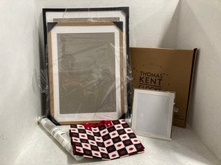 QTY OF ASSORTED JOHN LEWIS AND PARTNERS ITEMS TO INCLUDE LULU GUINNESS LOGO PRINT SHOPPING BAG , THOMAS KENT 20'' MULBERRY WALL CLOCK IN ROSE GOLD: LOCATION - H13