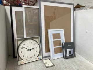 QTY OF ASSORTED JOHN LEWIS AND PARTNERS HOUSE HOLD ITEMS TO INCLUDE VERA WANG WEDGWOOD PHOTO FRAME , JONES JAM WALL CLOCK IN BLACK AND WHITE ]: LOCATION - H7