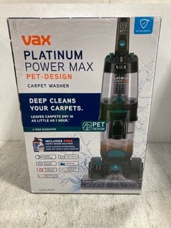 VAX PLATINUM POWER MAX PET DESIGN CARPET WASHER - RRP - £280: LOCATION - E0