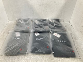 QTY OF ASSORTED CAPO CLOTHING TO INCLUDE DRAWSTRING WAIST SLIM FIT CARGO TROUSERS IN BLACK SIZE: S: LOCATION - E13