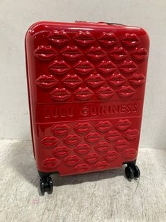 LULU GUINESS CABIN SPINNER SMALL HARDSHELL SUITCASE IN LULU RED - RRP - £195: LOCATION - E1