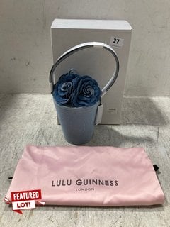 LULU GUINNESS ROSE DENIM BASKET IN BLUE - RRP - £345: LOCATION - E1