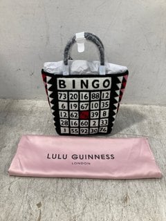 LULU GUINNESS BINGO BIBI TOTE BAG IN BLACLK MULTI - RRP - £195: LOCATION - E1