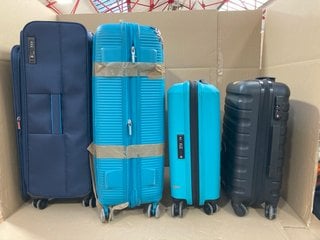 4 X ASSORTED SIZED JOHN LEWIS AND PARTNERS HARDSHELL TRAVEL SUITCASES IN VARIOUS COLOURS: LOCATION - E16