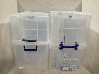 2 X PACKS OF CLEAR PLASTIC STORAGE BOXES: LOCATION - E18