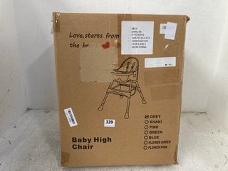 BABY HIGH CHAIR IN GREY: LOCATION - F18