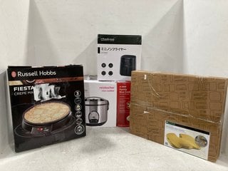 5 X ASSORTED ITEMS TO INCLUDE RUSSELL HOBBS FIESTA CREPE MAKER , JUDGE FAMILY RICE COOKER: LOCATION - F17