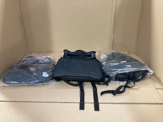 3 X ASSORTED BACKPACKS IN BLACK: LOCATION - F16