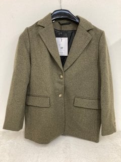 SELECTED FEMME WOMENS WOOL BLAZER IN DARK GREEN SIZE: 40'' - RRP - £150: LOCATION - E1