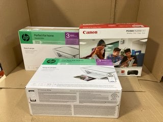 3 X ASSORTED HP AND CANON PIXMA PRINTERS: LOCATION - F15