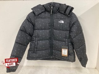 THE NORTH FACE WOMENS LOGO PRINT PUFFY JACKET IN BLACK SIZE: L - RRP - £205: LOCATION - E1