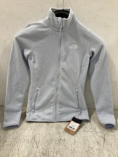 THE NORTH FACE WOMENS 100 GLACIER ZIP UP FLEECE IN LIGHT BLUE SIZE: XS: LOCATION - E1