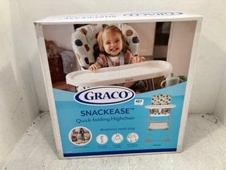 GRACO SNACK EASE QUICK FOLDING CHILDRENS HIGH CHAIR: LOCATION - F9