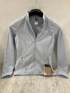 THE NORTH FACE WOMENS 100 GLACIER ZIP UP FLEECE IN LIGHT BLUE SIZE: S: LOCATION - E1