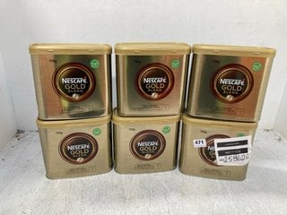 6 X NESCAFE GOLD BLEND RICH AROMA 7 INTENSITY COFFEE GROUNDS - 750G BB: 02/26: LOCATION - F8