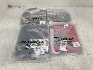 4 X NAMILIA ED HANDY HELL CAT LACE MINI SKIRTS IN RED AND BLACK SIZE: 6 , 8 ,12 AND 14: LOCATION - F7