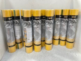 QTY OF EVER BUILD ROLL AND STROLL PREMIUM CARPET PROTECTION FILMS IN YELLOW: LOCATION - F6