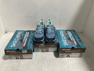 3 X SKECHERS WOMENS TREGO LOOK OUT LACE UP WALKING SHOES IN SLATE SIZE: 6 AND 7: LOCATION - G0