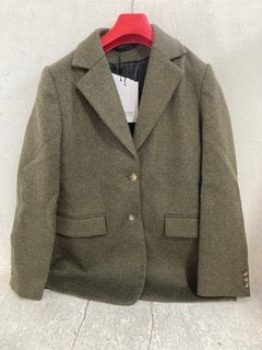 SELECTED FEMME WOOL BLAZER IN DARK GREEN SIZE: 36 EU - RRP - £150: LOCATION - G6