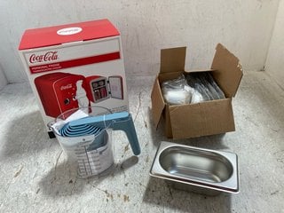 3 X BOXES OF ASSORTED ITEMS TO INCLUDE COCA - COLA PERSONAL FRIDGE - THERMOELECTRIC COOLER: LOCATION - G9