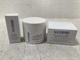 3 X ASSORTED NASSIF MD ITEMS TO INCLUDE PRO PEPTIDE COLLAGEN SERUM - 30ML: LOCATION - G10